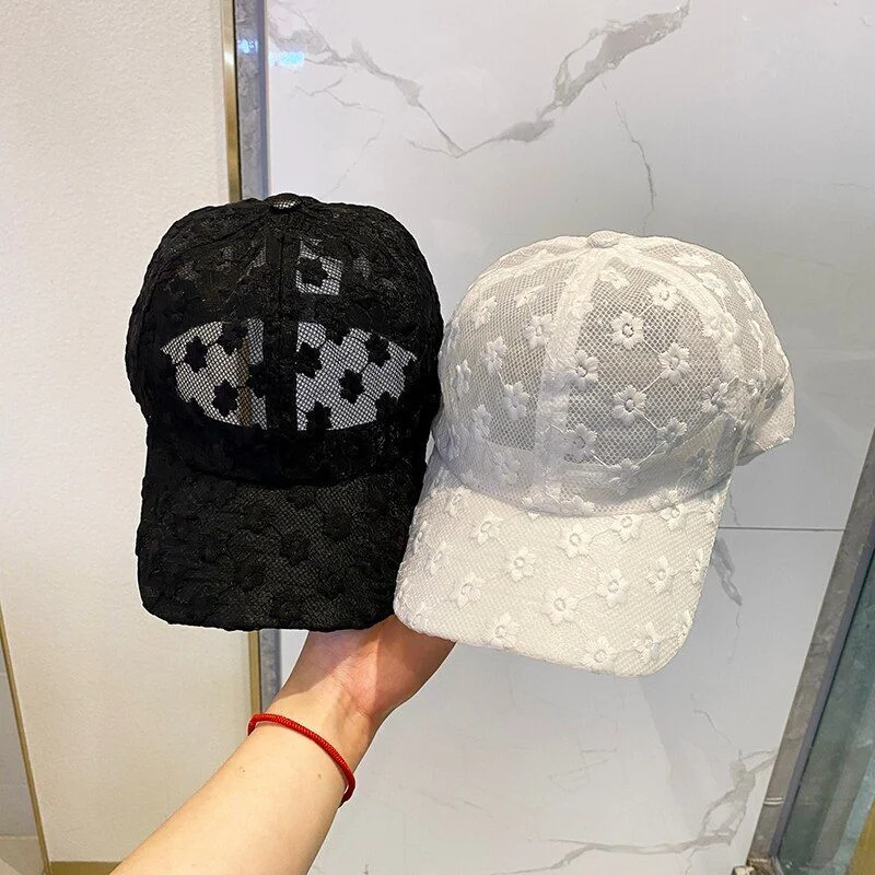 

Summer Lace Hat Cotton Baseball Cap For Women Men Breathable Mesh Snapback Hat Hip Hop Fashion Female Caps Adjustable Visor Cap