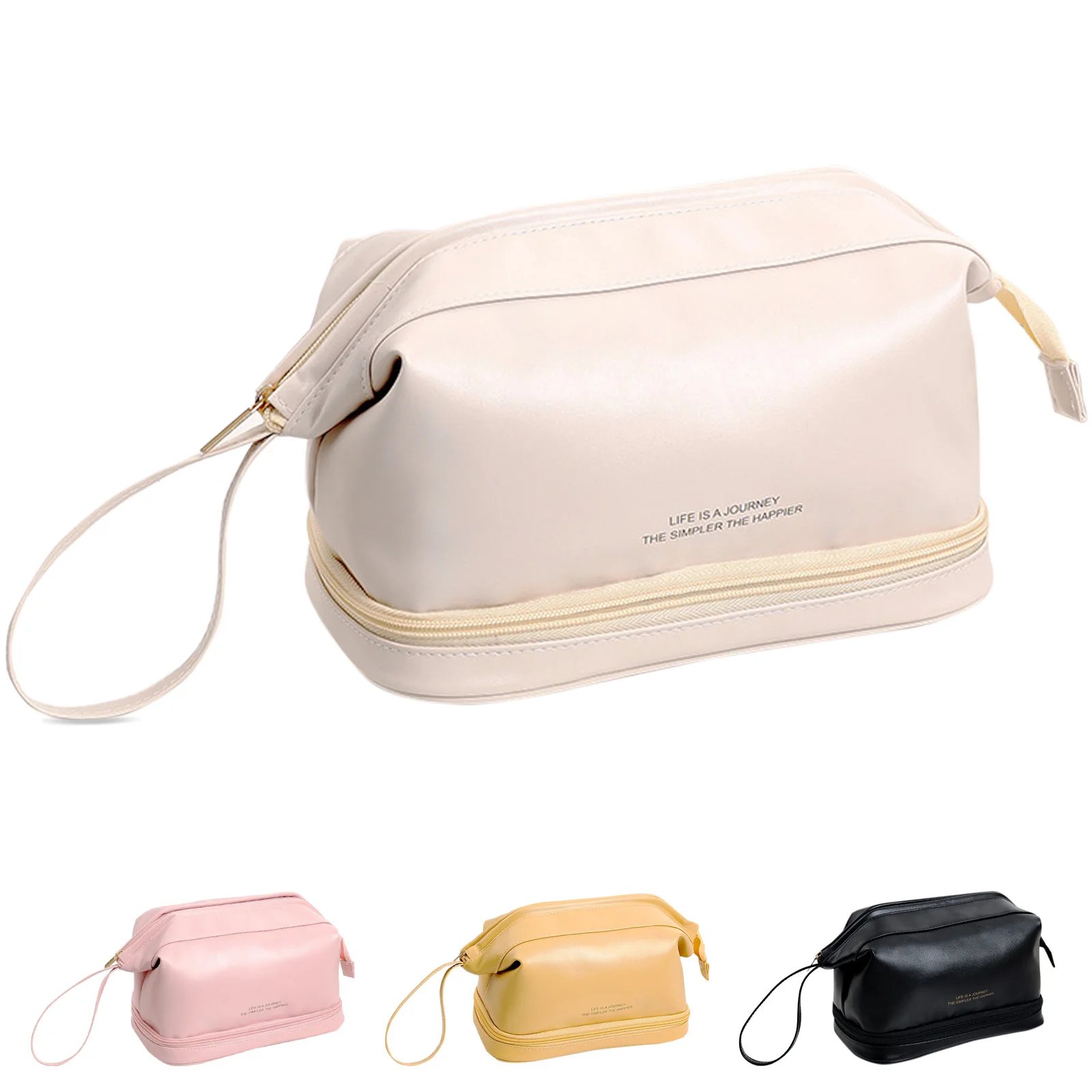 Large Capacity Makeup Bag PU Leather Waterproof Cute Cloud Cosmetic Bag Travel Portable Storage Bag Sponge Bag