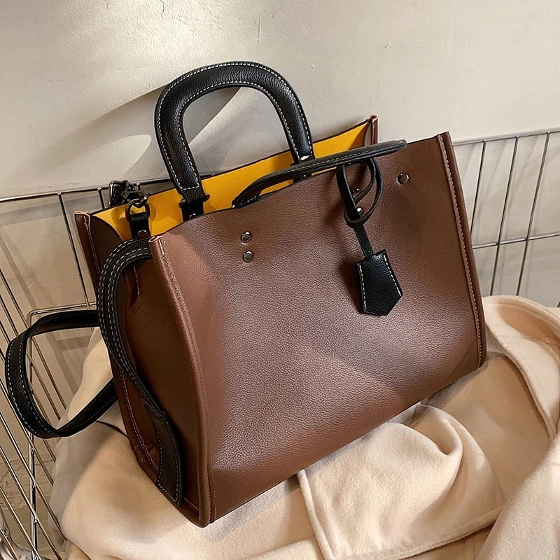 

Vintage Tote Crossbody Messenger Bags 2022 Luxury Brand Winter PU Leather Women's Designer Handbag Luxury Brand Shoulder Purse