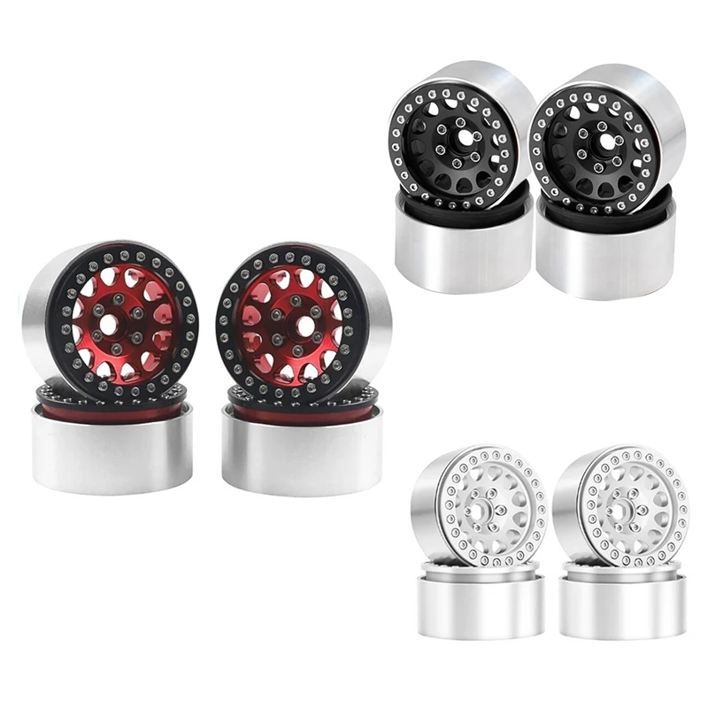 

4Pcs 1.9 Metal Beadlock Wheel Hub Rim Replacement Parts For 1/10 RC Traxxas TRX4 SCX10 SCX10-II 90046 SCX10-III AXI03007 D90 Red