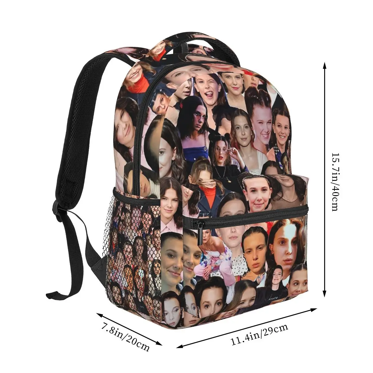 Рюкзаки с коллажем Millie Bobby Brown для мальчиков и девочек сумка книг школьные сумки