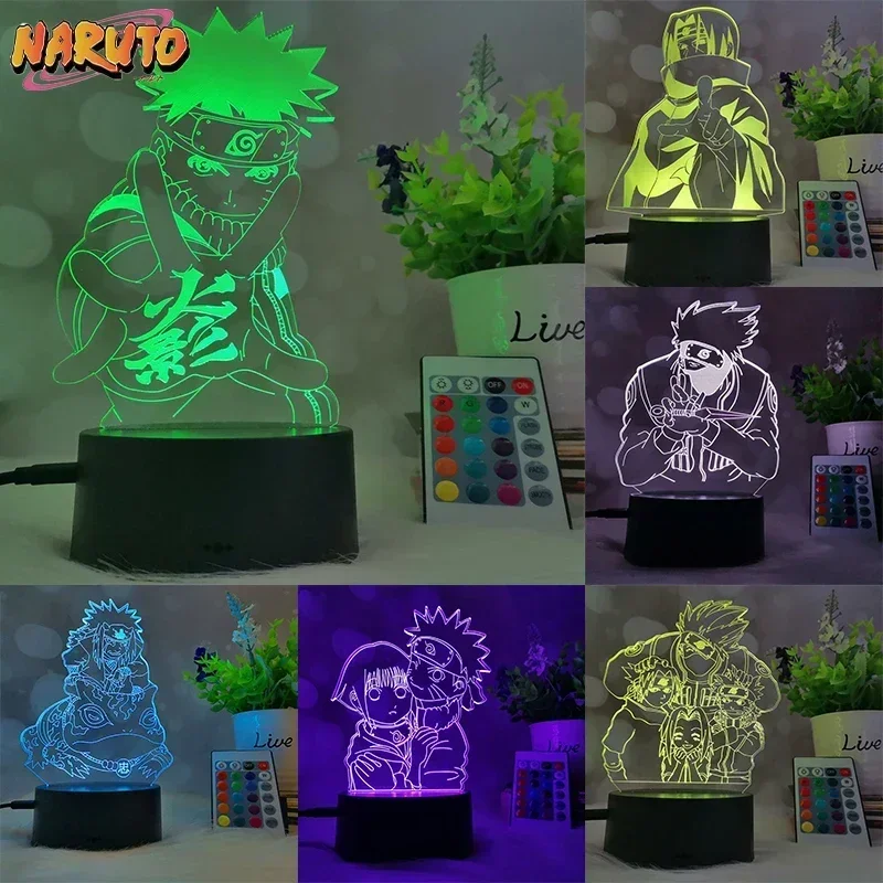 Фото Аниме Наруто 3D ночник Kawaii Kakashi светодиодный ночник косплей Узумаки Какаши настольная лампа игрушки подарок на день рождения и Рождество №3