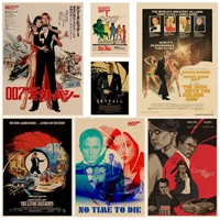 british legend james bond 007 retro movie posters retro kraft paper sticker diy room bar cafe decor art wall stickers