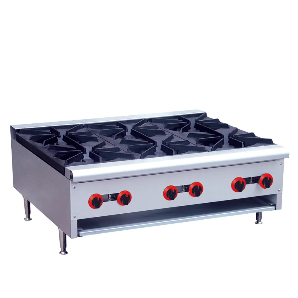 

Restaurant Equipment with 6 Stove Gas Burner,Stainless Steel Cooking Range Gas Stove with Oven Machine
