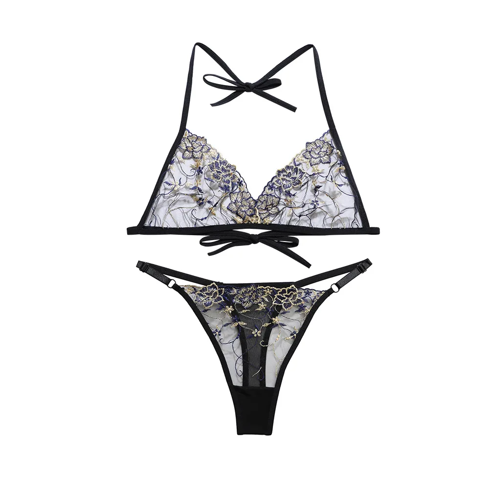 1 компл. сексуальные сетчатые кружевные стринги с вышивкой женские трусики