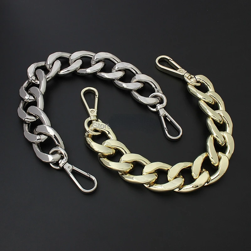 27mm Aluminum Chain Light Weight Design Super Fire Mini Coin Purse Thick Chain Strap Crossbody Underarm Bag Accessories 30-130CM