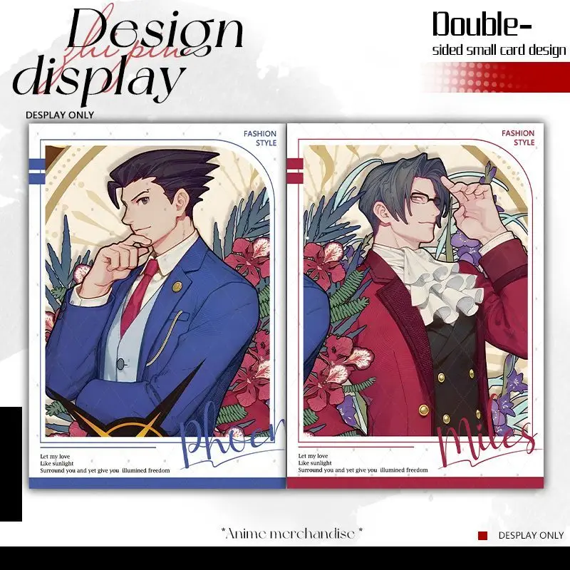 Фото Набор миниатюрных фигурок Ace Attorney: Феникс Райт и Майлз Эджворт, полароид, настольные украшения, подарок на день рождения, коллекция к Хэллоуину №3