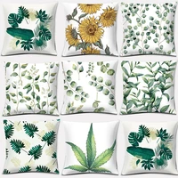 plant green leaf series printed square pillowcase home decor car sofa cushion cover