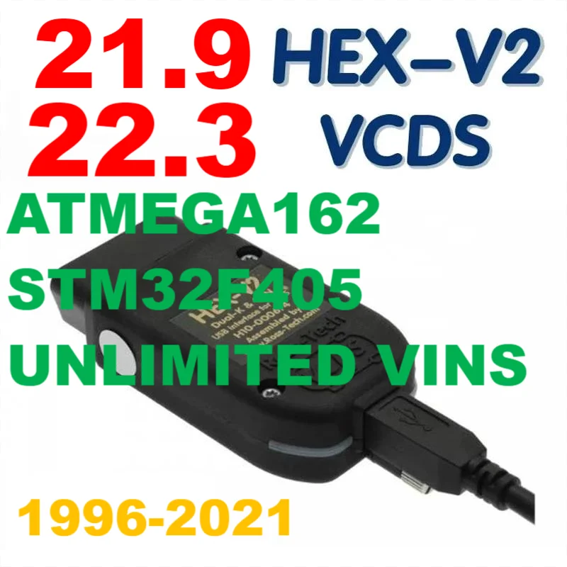 

[2022 HOTSALE] VAGCOM 22.3 Obd2 Scanner HEX V2 VAG COM 21.9 FOR VW AUDI Skoda Seat ATMEGA162 Multi-language VAG COM VCDS HEX V2