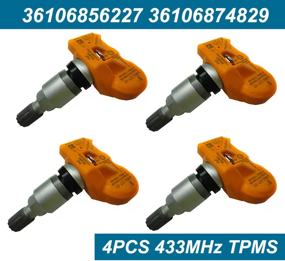 Фото Оригинальный 4 шт. 36106856227 6856227 433 МГц автомобильный датчик Tpms для 2010-2013 Bmw 128i 135i 335i 528i 750li M3 M5 X3 X5 X6 Mini Cooper №1