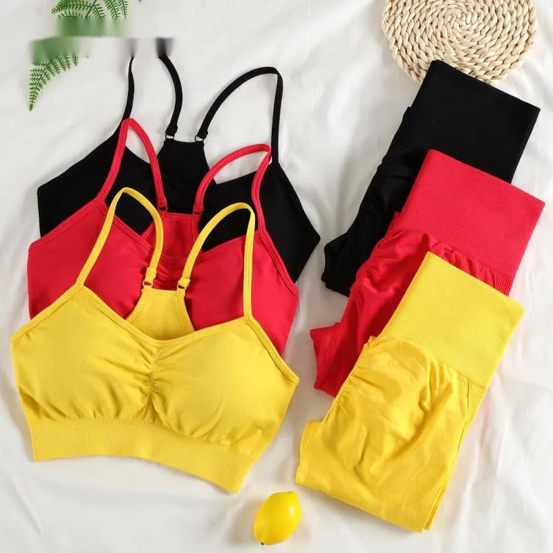 

2 Piece Seamless Yoga Set Sports Tracksuit Women Gym Two Piece Sets Fitness Suits Outfit Bra Leggings Sportswear