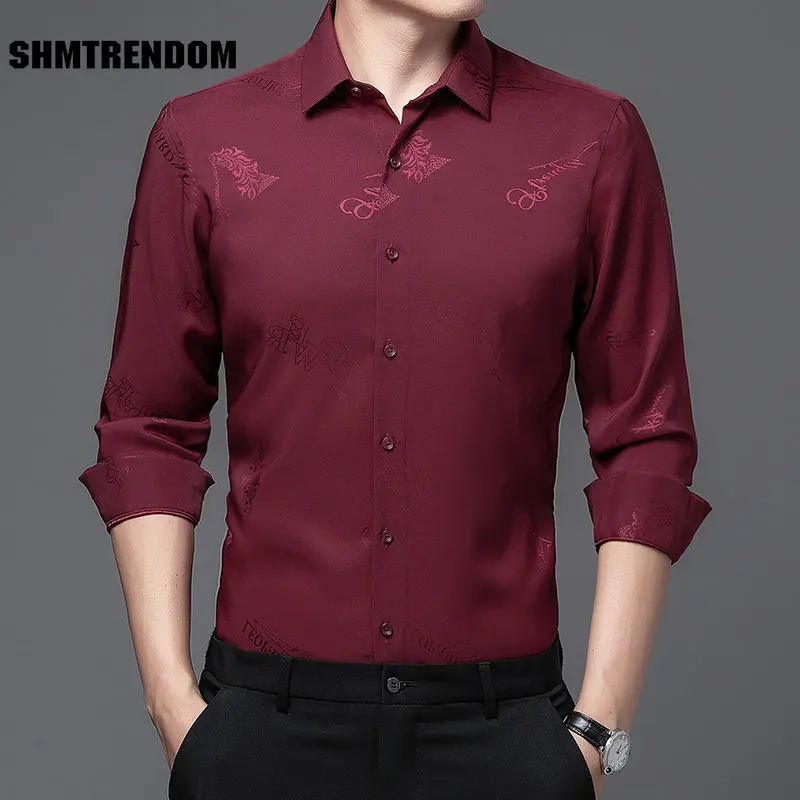 

Fashionable All Match Print Business Casual Long Sleeve Men Shirt Autumn New Quality Soft Comfortable Gentleman Camisa Masculina