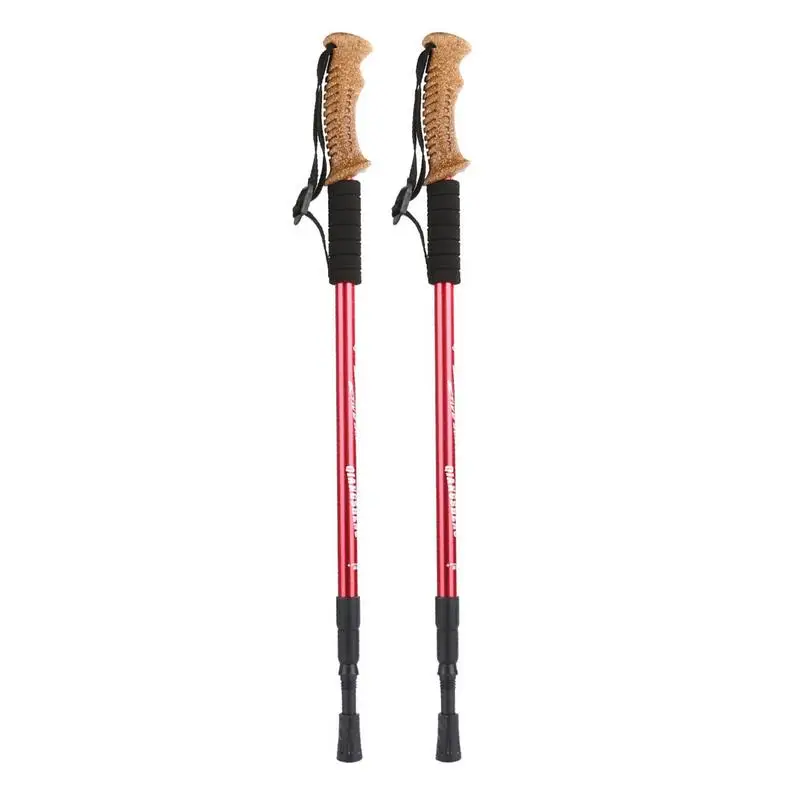 

3 Section Folding Walking Stick Hiking Accessories Folding Aluminium Alloy Climbing Trekking Pole Telescopic Sticks 2Pcs
