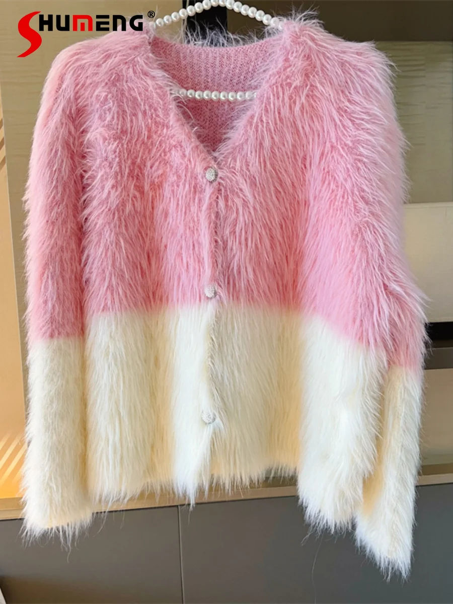 

Women's New Autumn Winter Elegant Furry Coat Ladies Fashion Office Lady Loose Slimming Fur Integrated High-Grade Fur Jacket