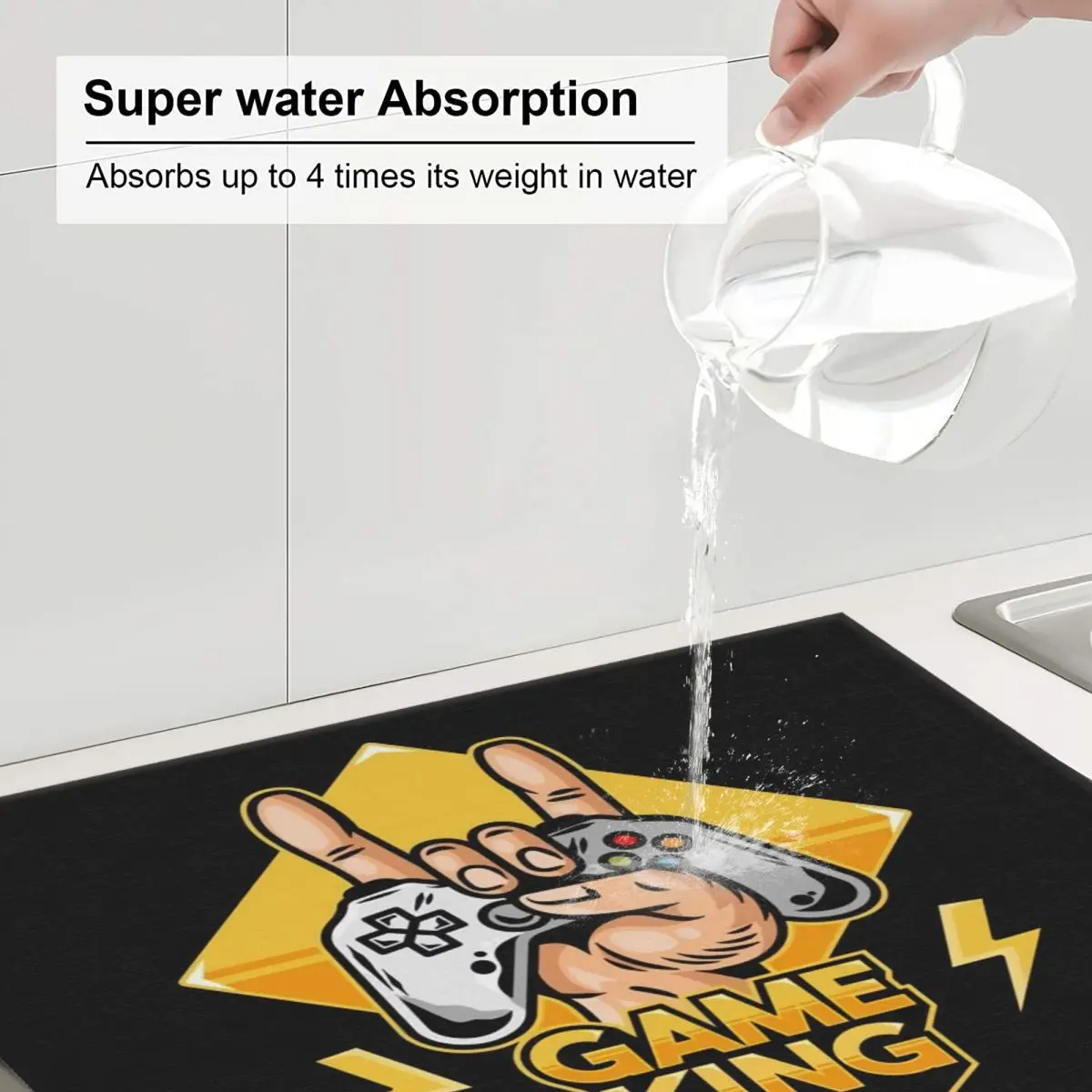 Изготовленный на заказ впитывающий коврик для сушки посуды из микрофибры