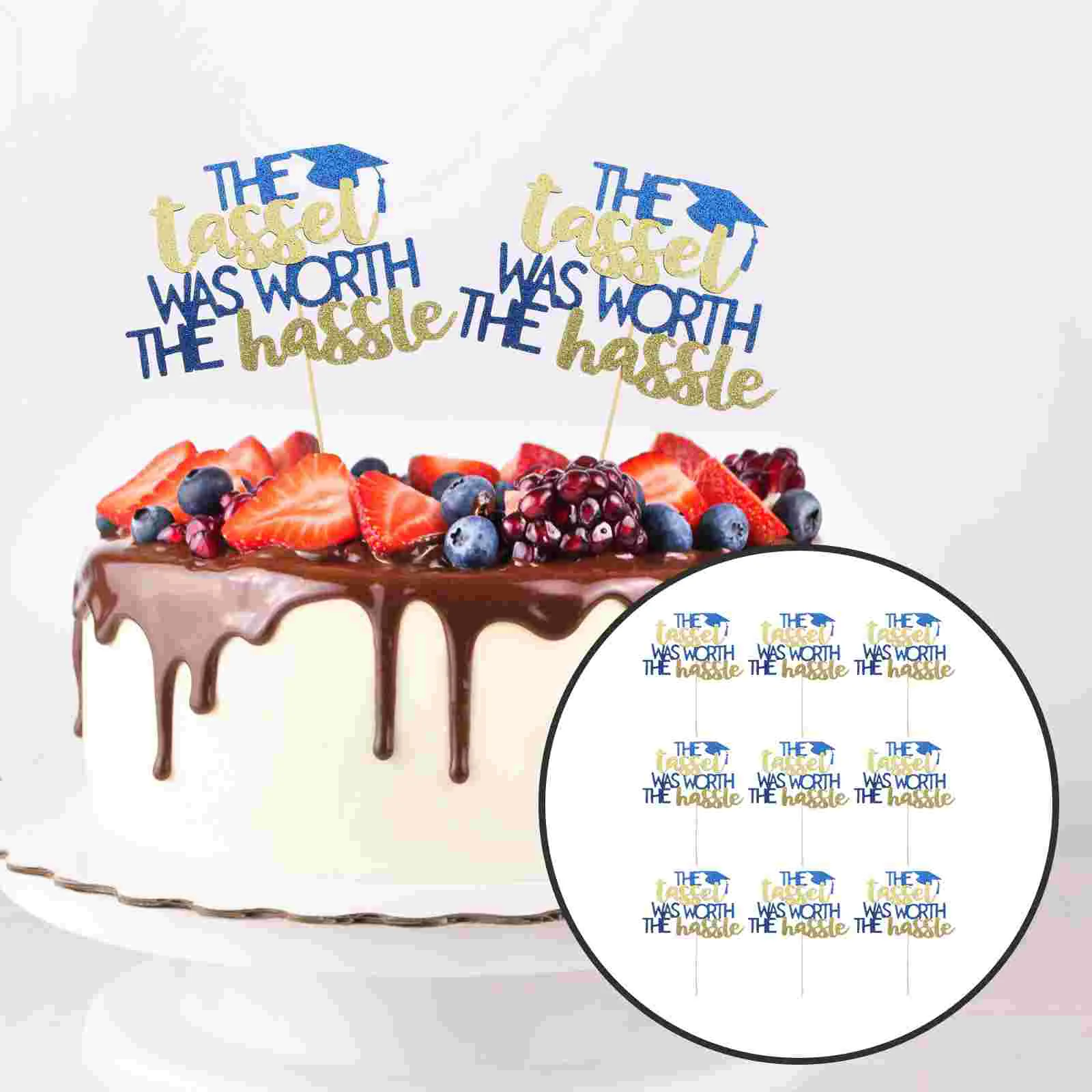 

10Pcs Graduation Cake Inserts Cake Decorations 2023 Graduation Cake Picks Decorative Dessert Toppers