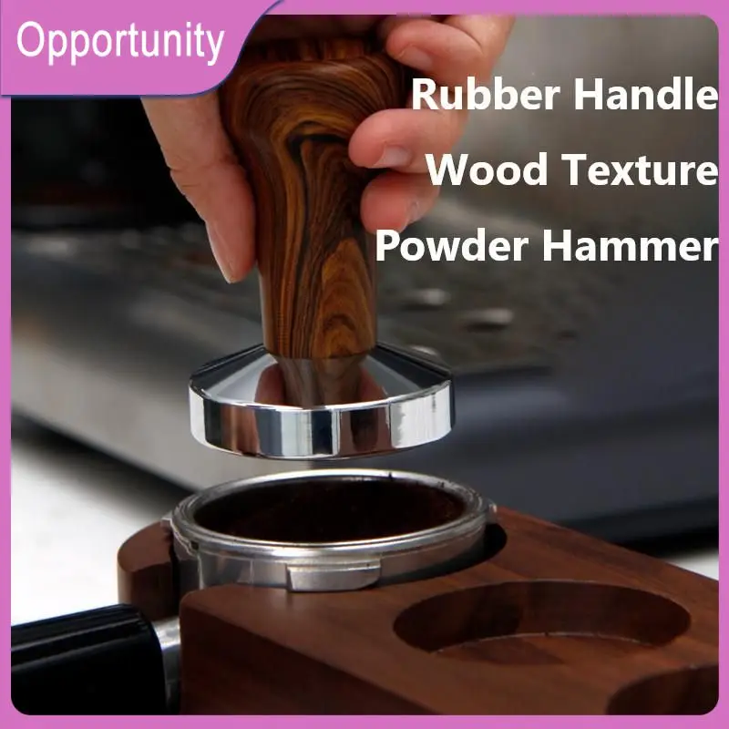 

ABS Rubber Handle Coffee Tampers Wood Texture Powder Hammer Grain Press Cloth Powder Filler Espresso Maker Compactor Accessories