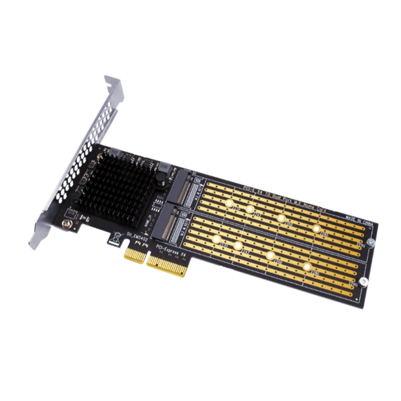 

PCI-E To NVME Adapter Card M.2 M-KEY NVME Protocol Dual Bay Array Adapter Board Supports PCI-E X8 / X4 / X16 Card Slot