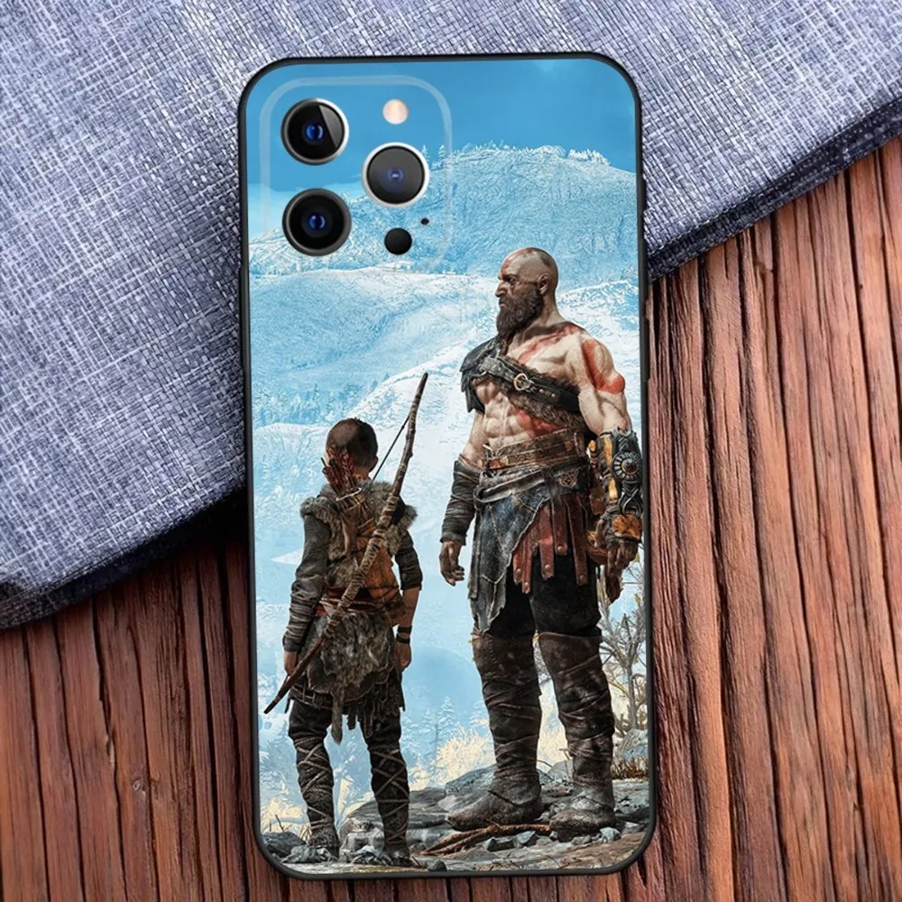 Kratos Game G-God of W-War Phone Case For iPhone 16 15 14 13 12 11 Pro X XS Max XR Plus Mini Soft Black Cover
