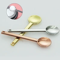 round metal cosmetic spoon spatulas makeup stick scoop for facial cream cosmetic dispense spoon reuseable diy beauty tool