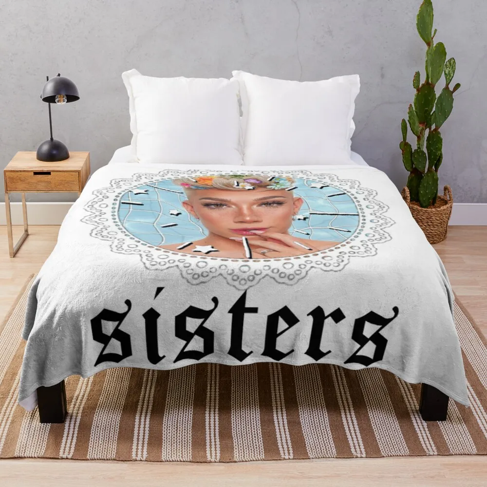 

James Charles Sisters Throw Blanket thermal blanket Boys Gift Soft Coral Fleece Blanket Throw on Bed Sofa