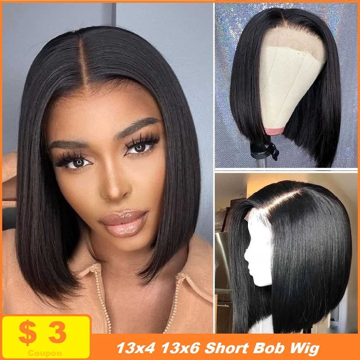 Short Bob Wig 13x6 13x4 Hd Lace Frontal Wig 10A Straight Lace Front Human Hair Wigs For Women Black Wig Bob 100% Human Hair Wig