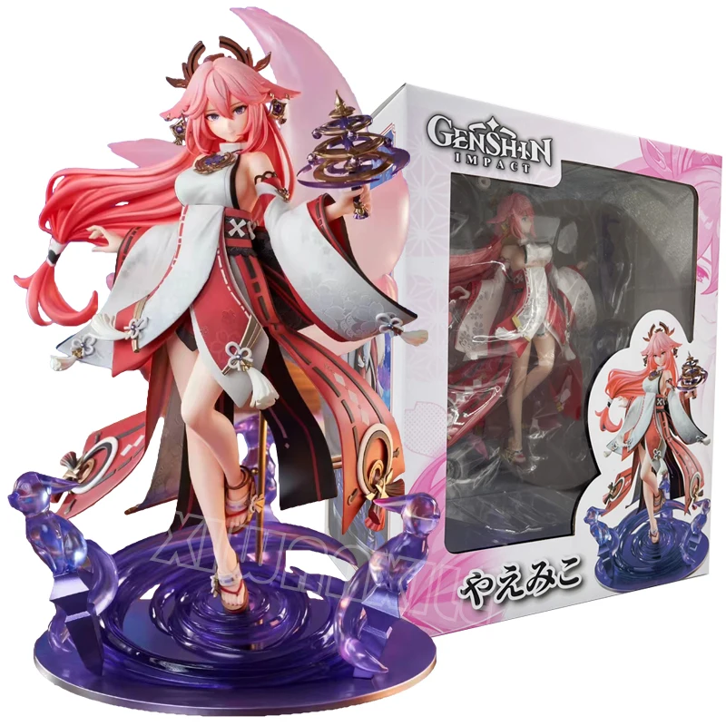 

24cm Genshin Impact Yae Miko Anime Girl Figure Yae Miko Sexy Action Figure Qiqi/Xiao/Hu Tao Figurine Collectible Model Doll Toys