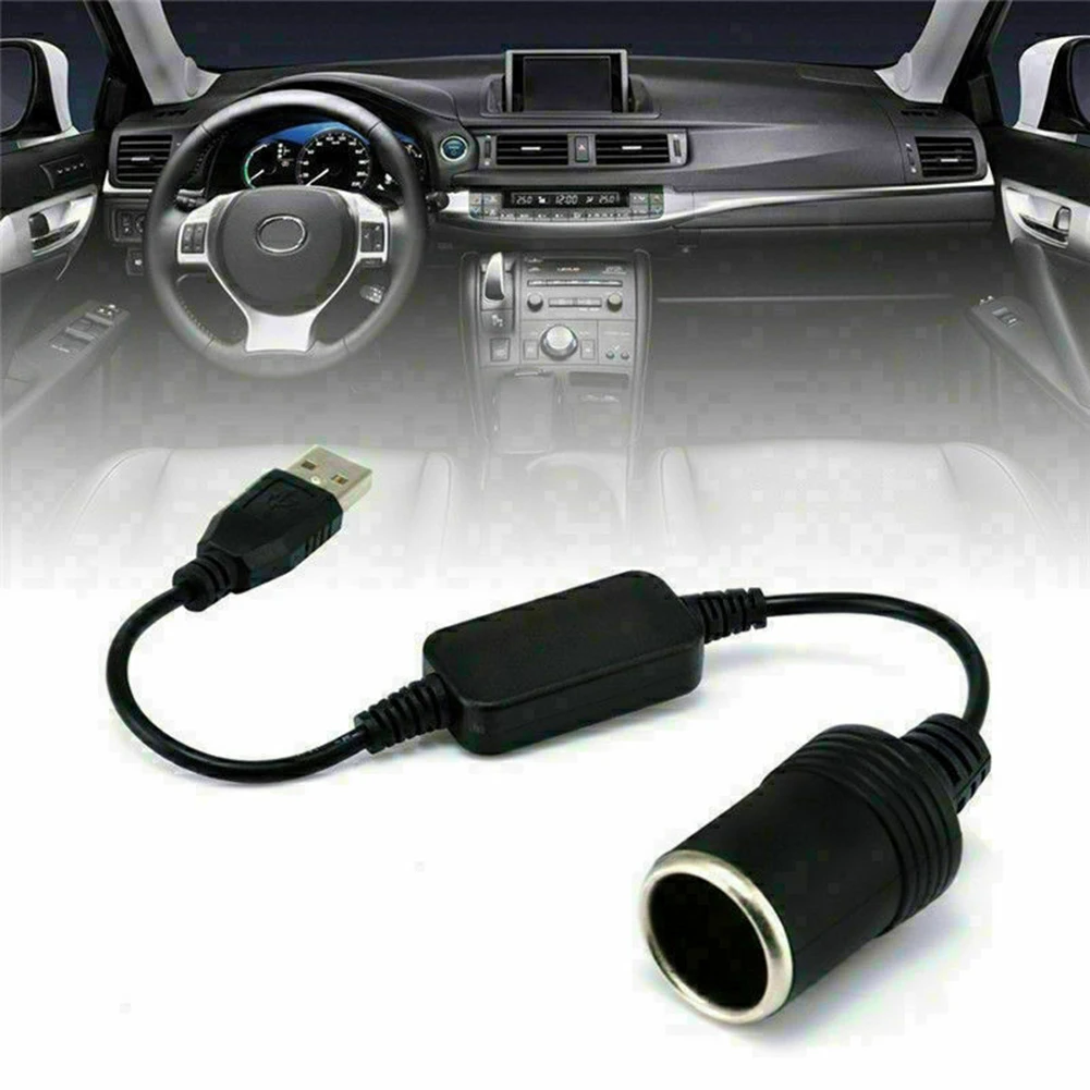 

1 X Converter Adapter Cable USB A Male Port Cigarette Lighter Female Socket USB Input 5V 2A Cigare Lighter Socket Output 12V 8W