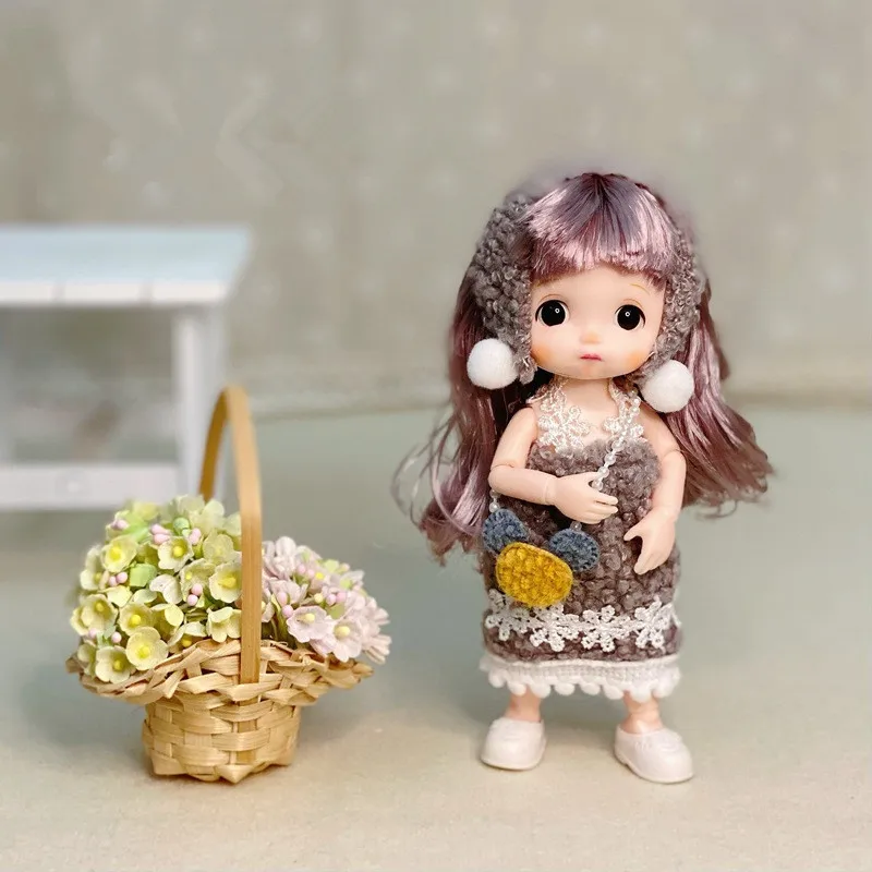 Мини 16 см BJd кукла 13 подвижных суставов 3D большие глаза 1/12 девочка Модная Кукла