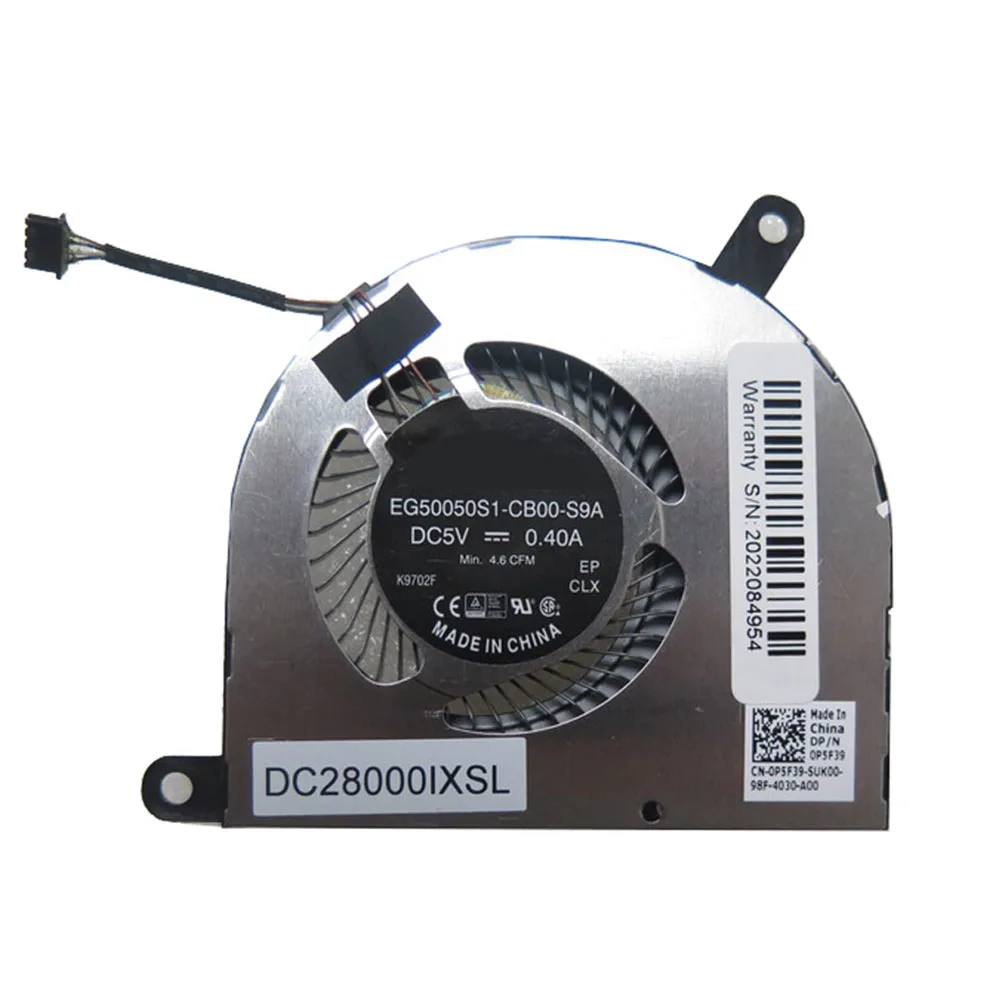 Вентилятор процессора ноутбука для DELL Latitude 5480 5488 EG50050S1-CB00-S9A DC28000IXSL 0P5F39 P5F39 DC5V 0 4A