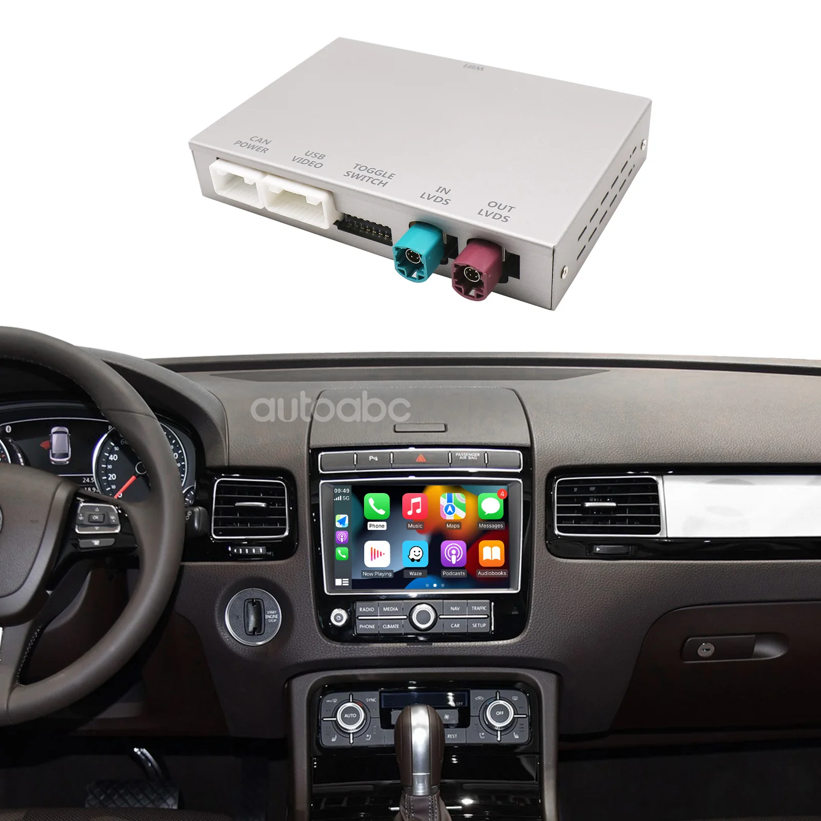 

Беспроводной интерфейс CarPlay для Volkswagen Touareg RNS850 2010-2018 с Android автоматическим голосовым управлением и зерка...