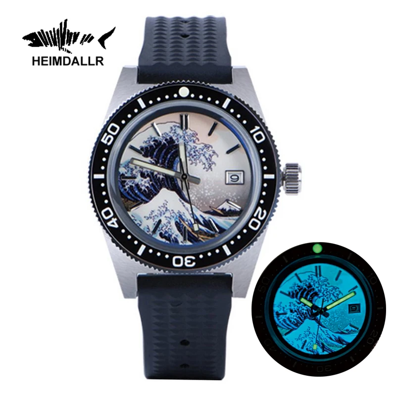 

Heimdallr Watch For Men NH35 Movement Automatic Mechanical Sapphire Glass 300M Diving Watches Wristwatches Full Luminous Dial