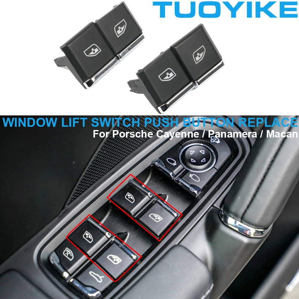 Interruptor de elevación de ventana de pasajero, regulador de reemplazo embellecedor de botón para Porsche Cayenne Panamera Macan 11-17, maestro de Interior