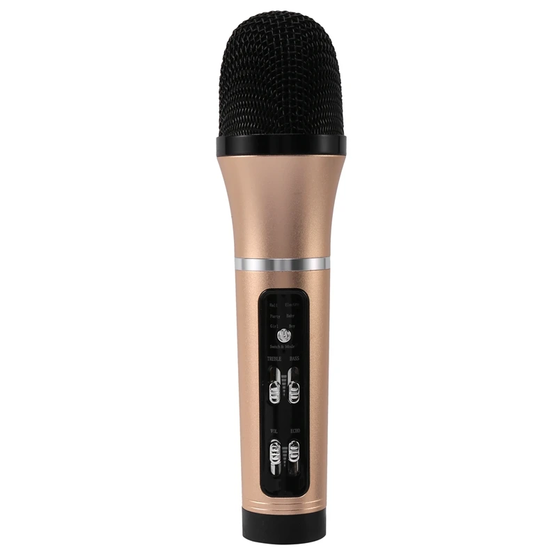 

HFES Musical Microphone Portable Mic Singing Karaoke Machine Handheld Speaker For Home Party Indoor KTV Birthday Golden