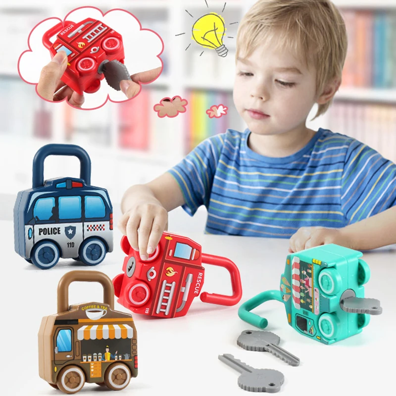 

Learning Locks Toys with Keys Creative Numbers Bus Matching Game Great Gifts Educational Science Kits Present for Children SEC88