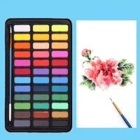 portable solid watercolor set 12182436 colors water color paint pigment with paint brush drawing set art supplies