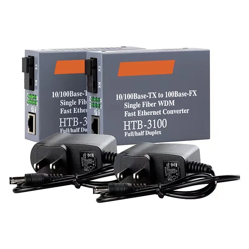 HTB-3100AB-25KM SC 10/100M Fiber Optic Transceiver 100M Single Mode Single Fiber Photoelectric Converter AB Terminal