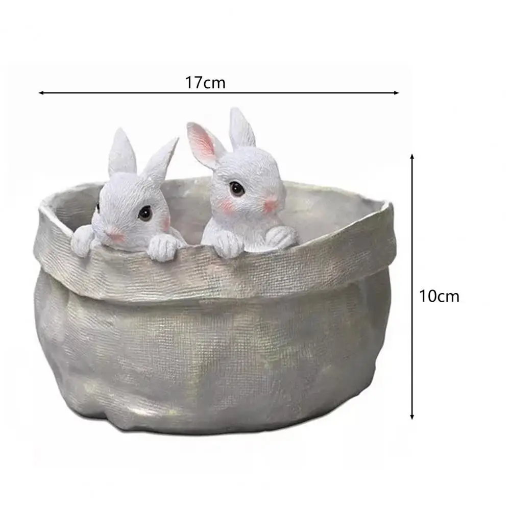 Flower Pot Rabbit Potted Ornament Delicate Succulent Pot Cute Animal Decorative Resin Lovely Ornament Plant Pot for Balcony images - 6