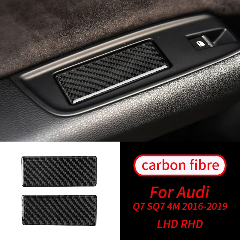 

Задняя пепельница из углеродного волокна для Audi Q7 SQ7 4M 2016-2019, насадка цилиндра, декоративная наклейка, аксессуары для автомобильного интерье...