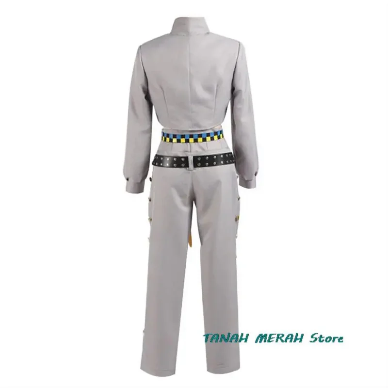 Костюм для косплея Джоджо из аниме Невероятные приключения резинка волос серого