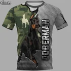 HX новейшая популярная футболка Doberman Унисекс Мужская Уличная одежда 3D принт Харадзюку с коротким рукавом Повседневный пуловер Прямая поставка