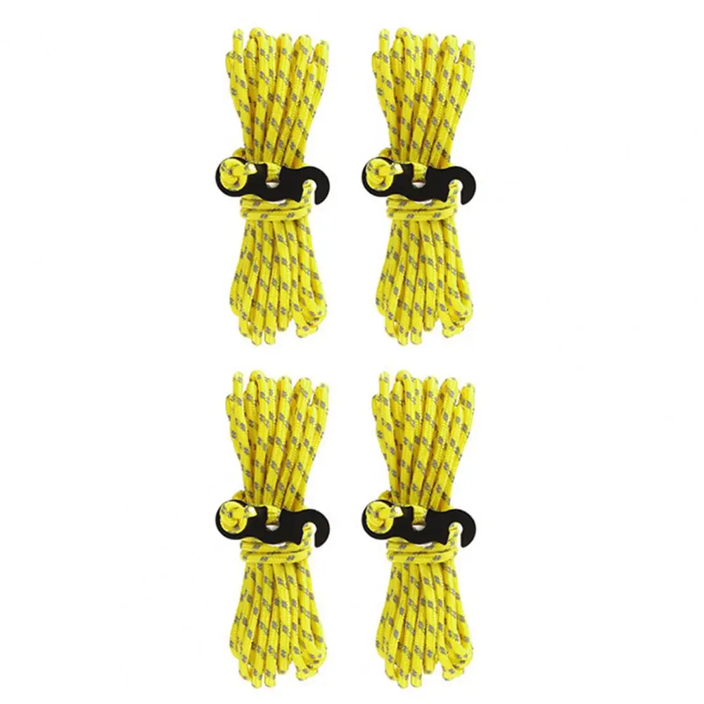 

4Pcs 4m Portable Tent Lanyard Highly Reflective Not Easy to Crack Good Toughness Canopy Cord Set Outdoor Accessories
