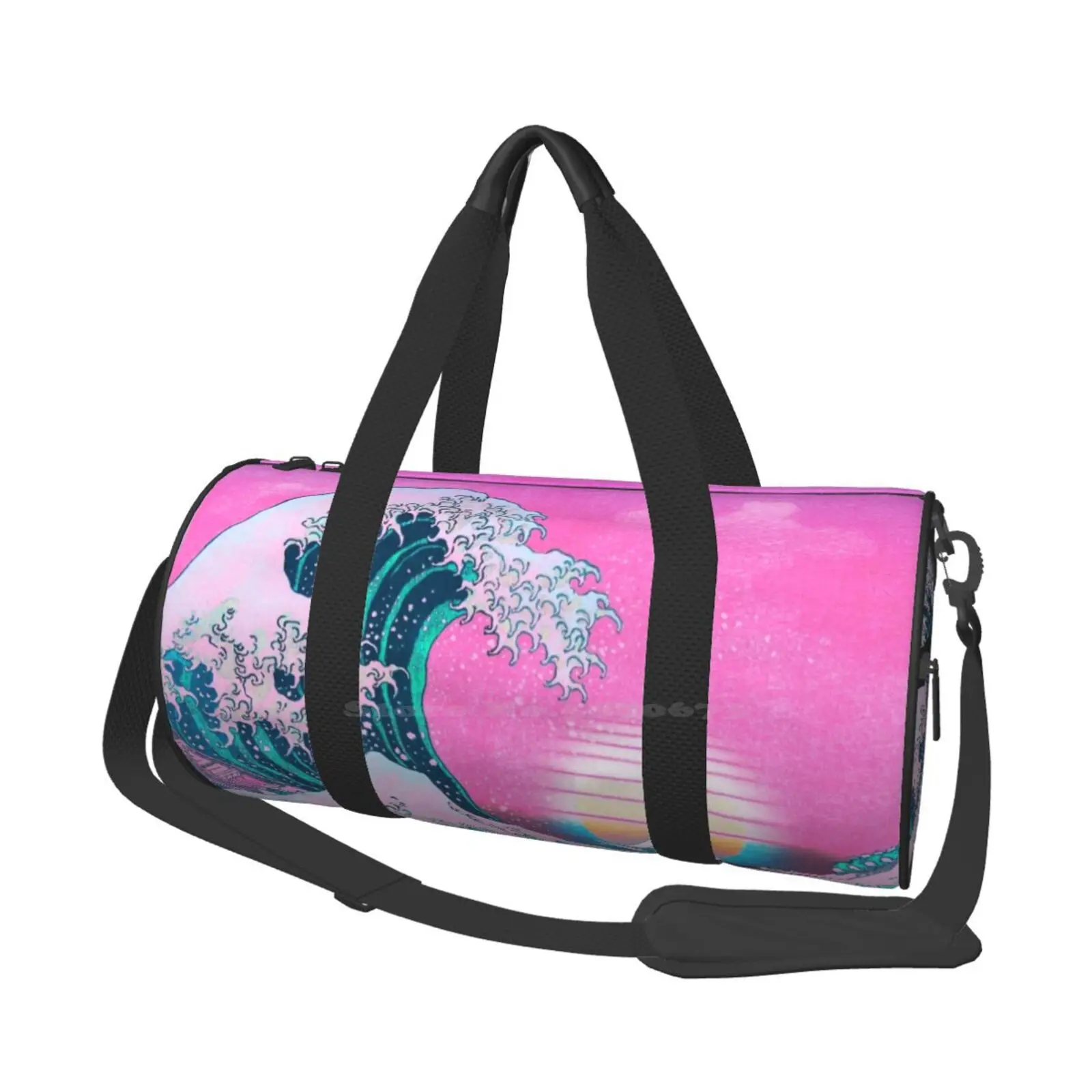 

Vaporwave Aesthetic Great Wave Off Kanagawa Retro Sunset Shoulder Bag Casual Satchel For Sport Travel School Vaporwave