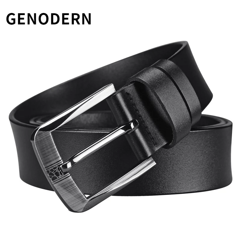 GENODERN Men's Pin Buckle Leather Belt