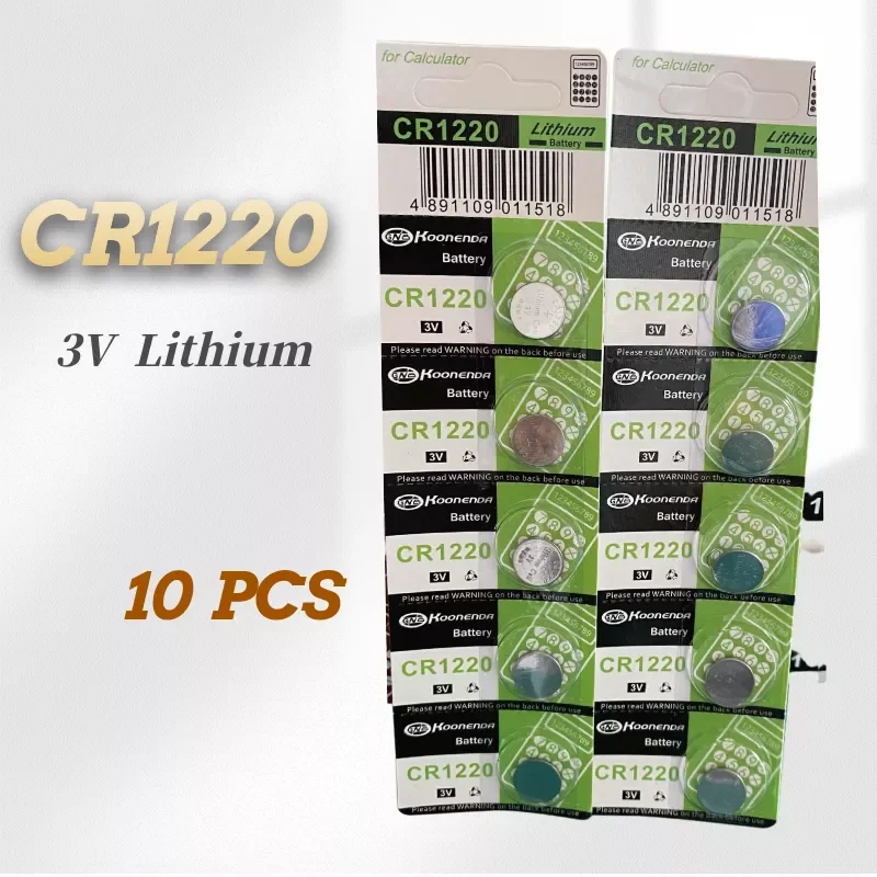 

10 шт., Литиевые Батарейки CR1220 для часов, игрушек