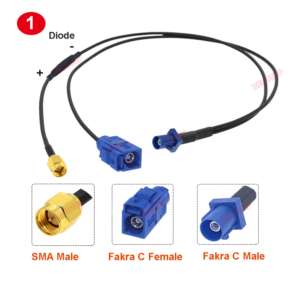 

BEVOTOP Кабель-разветвитель Fakra C RG174 30см/50см/1м/1,5м/2м/3м/4м/5м