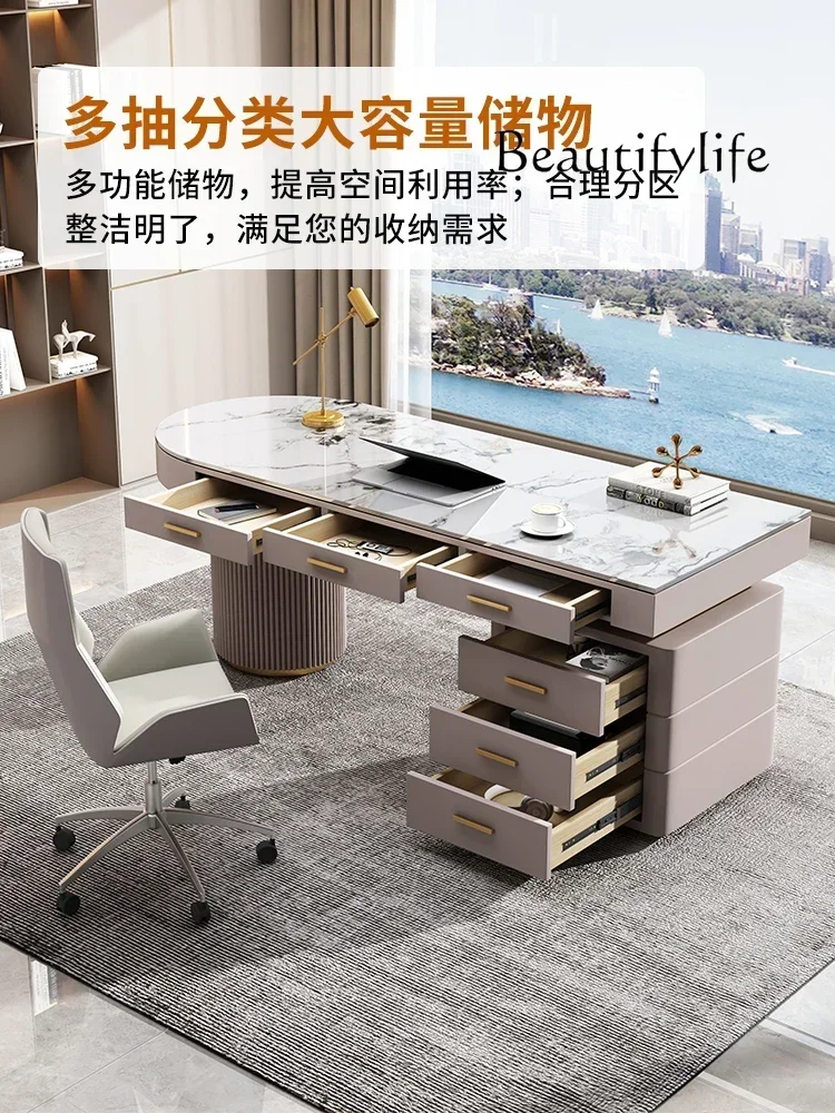 Легкий роскошный компьютерный настольный стол из каменной плиты домашний