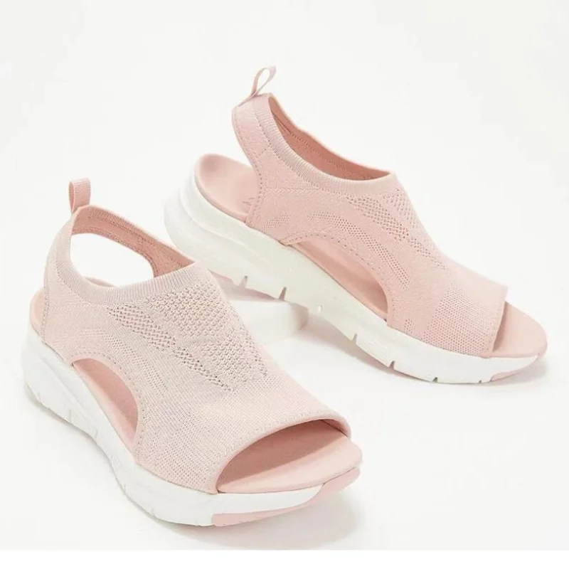 Women Summer Shoes 2023 Mesh Fish Platform Sandals Women's Open Toe Wedge Sandals Ladies Light Casual Shoes Zapatillas Muje