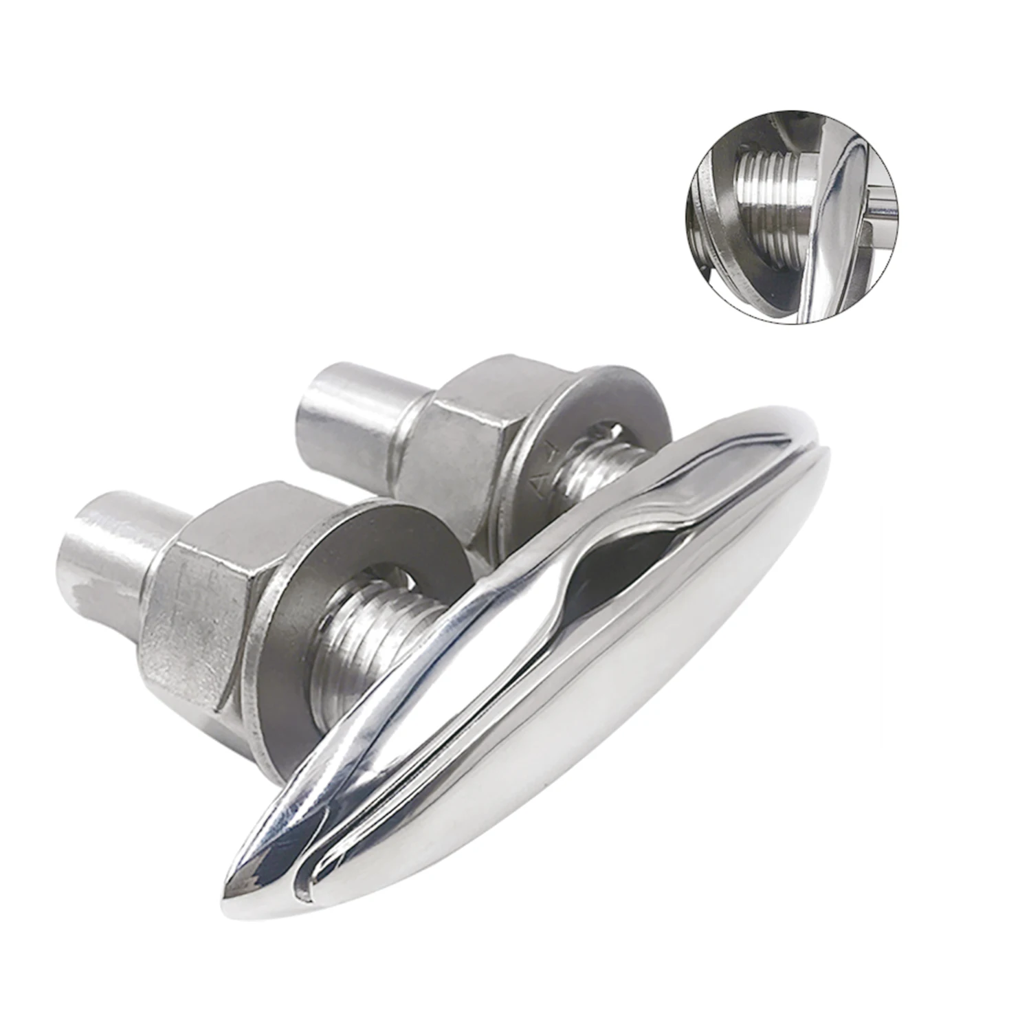 5 Inch Boat Pull Up Flush Mount Cleat Marine Stainless Steel 316 Retractable Pop Up Dock Deck Neat Mooring Cleat enlarge