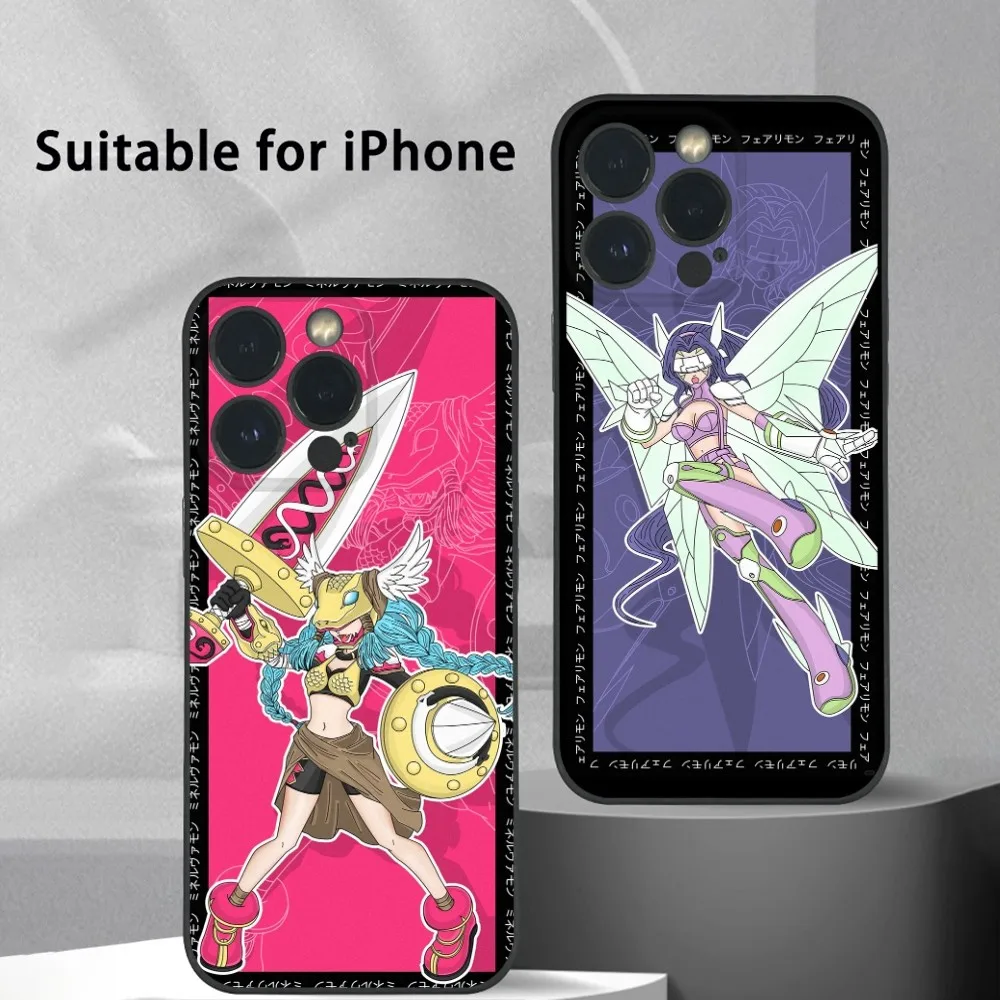 A-Adventure Anime D-Digimon Phone Case For IPhone 16 15 14 13 12 11 Pro Max Plus Mini Frosted Soft Shell Funda